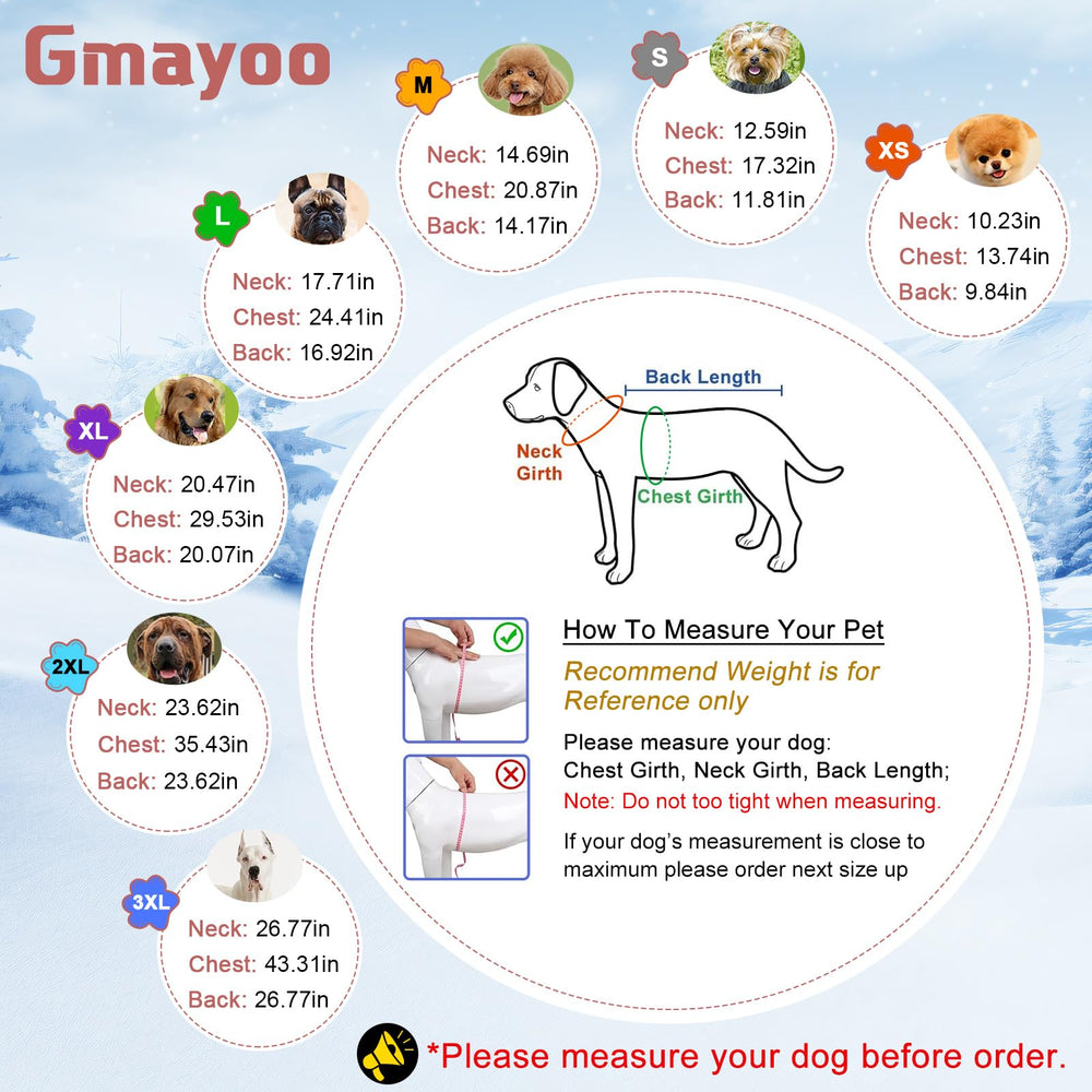 Gmayoo dog coat adjustable closure for easy on-and-off and secure fit