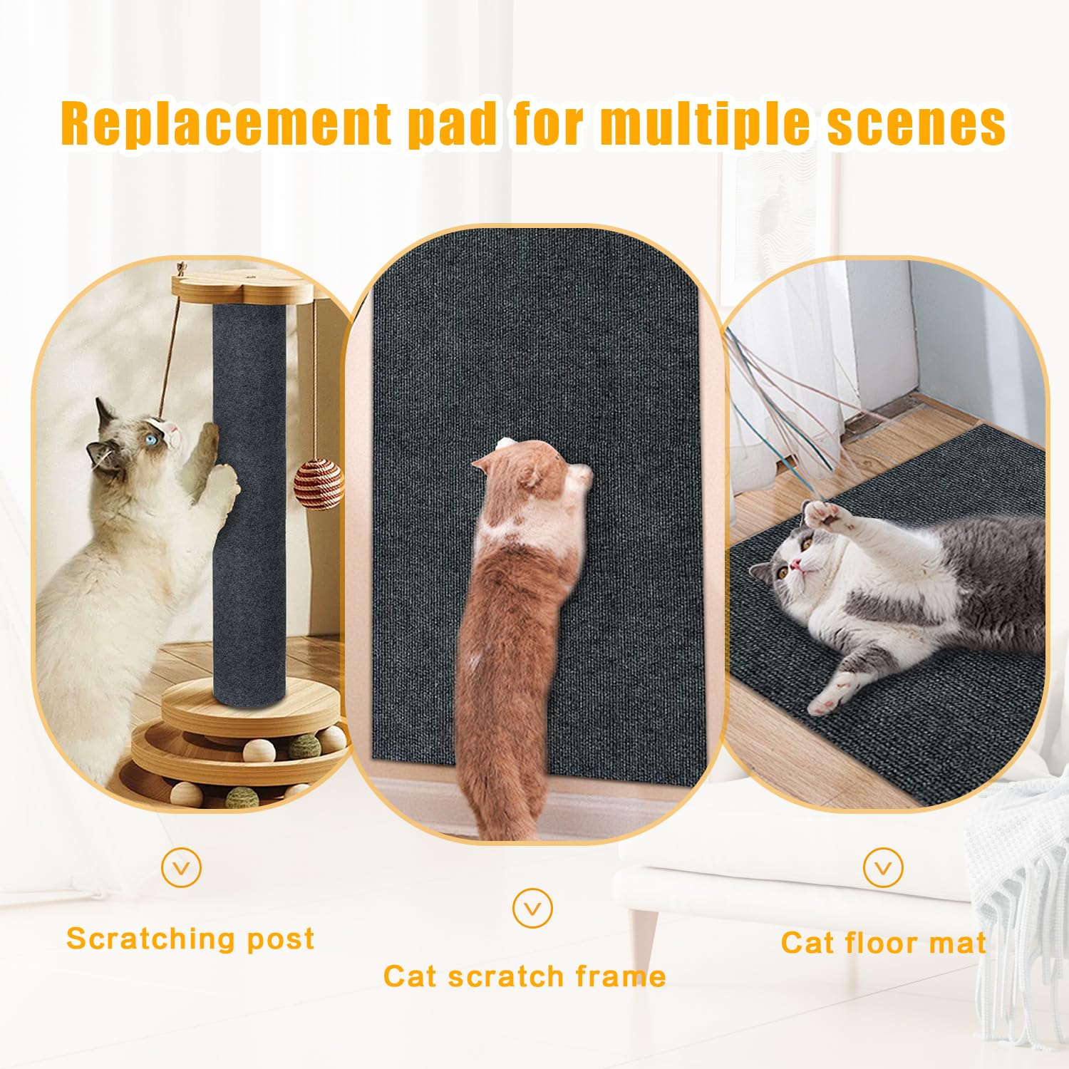 GMEZZO Cat Scratch Mat flexible cutting shows fit for corners and irregular spaces.