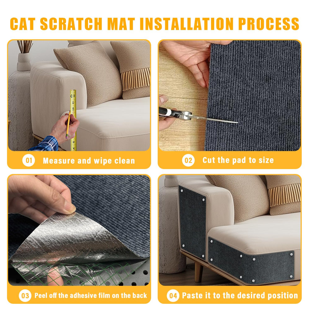 GMEZZO Cat Scratch Mat adhesive backing enables tool-free installation on multiple surfaces.