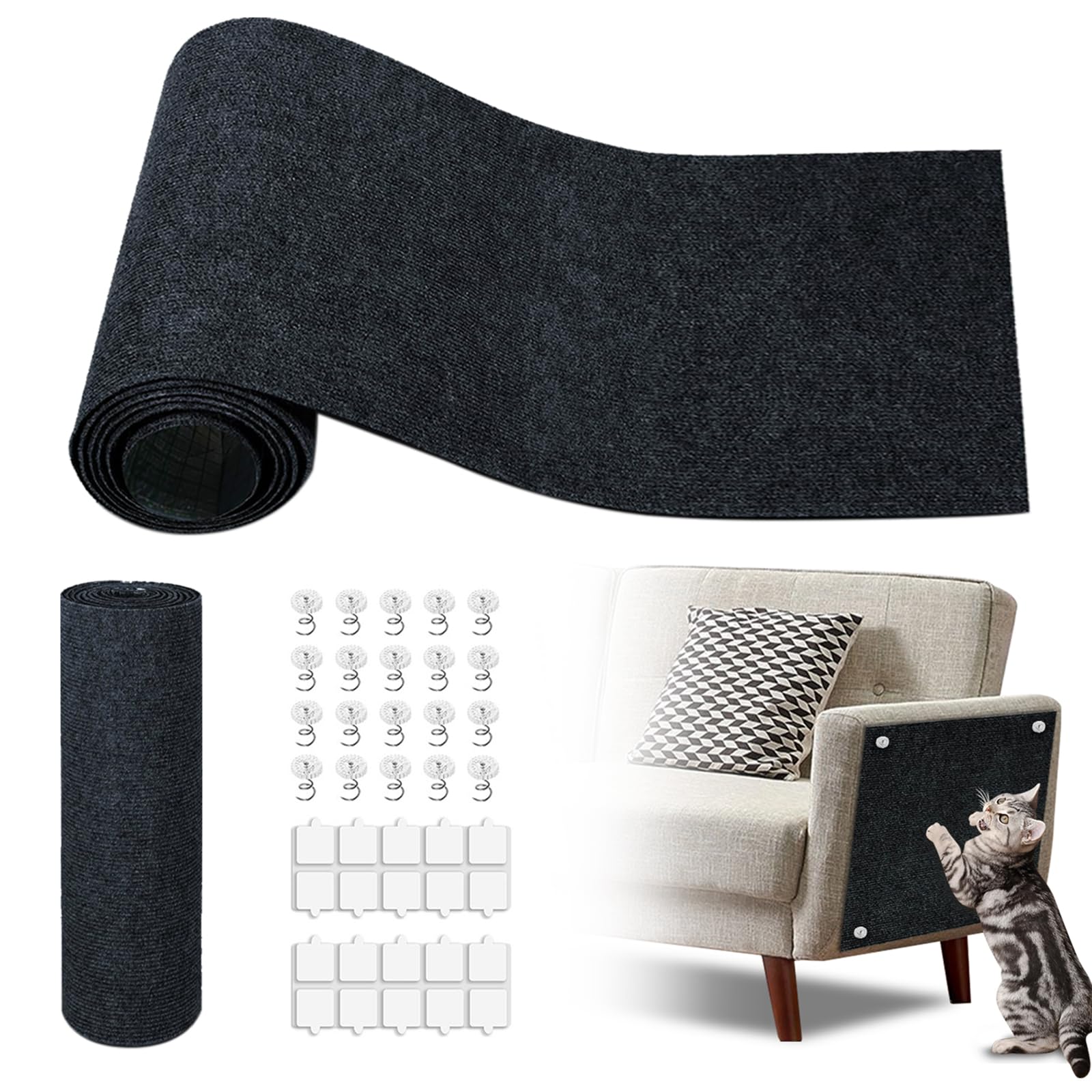 GMEZZO Cat Scratch Mat covers sofas for durable claw protection and easy maintenance.