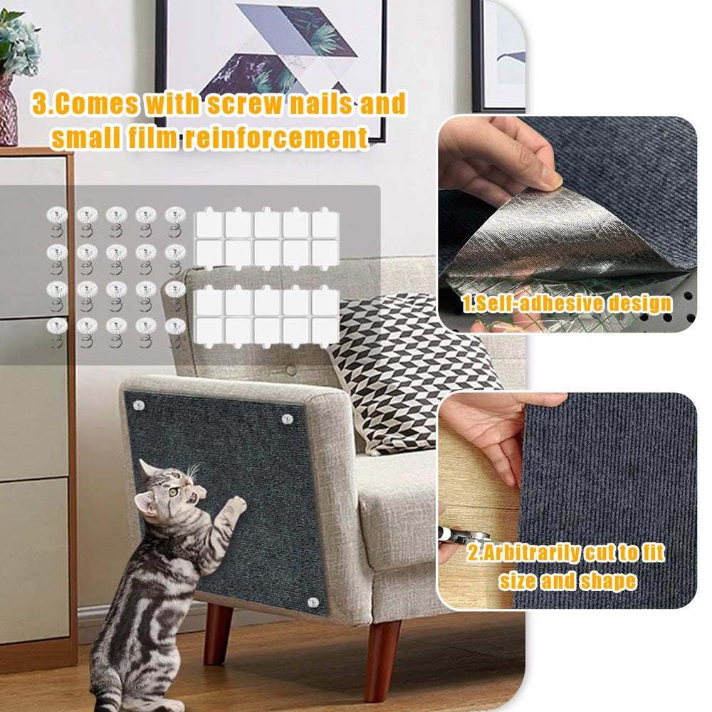 GMEZZO Cat Scratch Mat wear-resistant surface protects furniture from scratching.