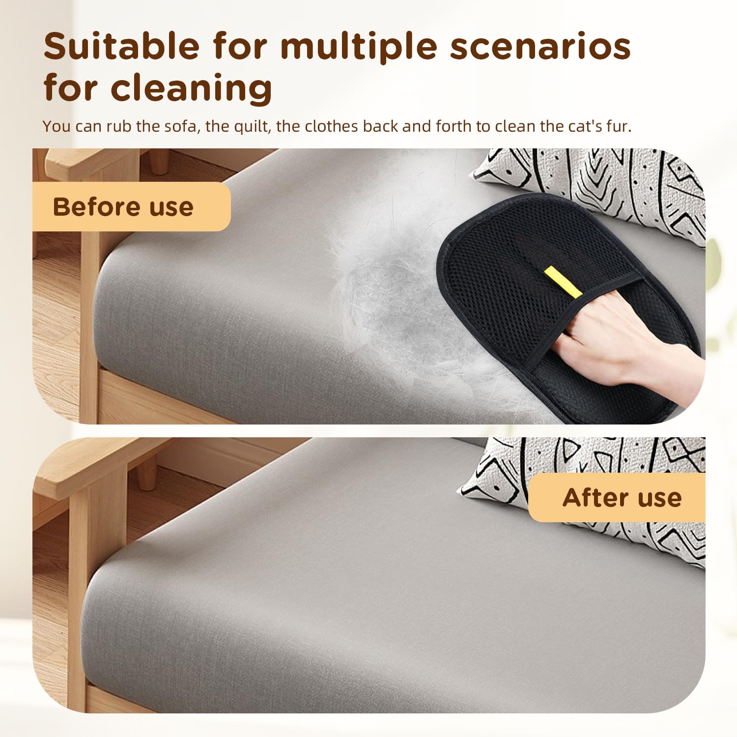GMEZZO glove forms hair strip in center for easy disposal on any surface