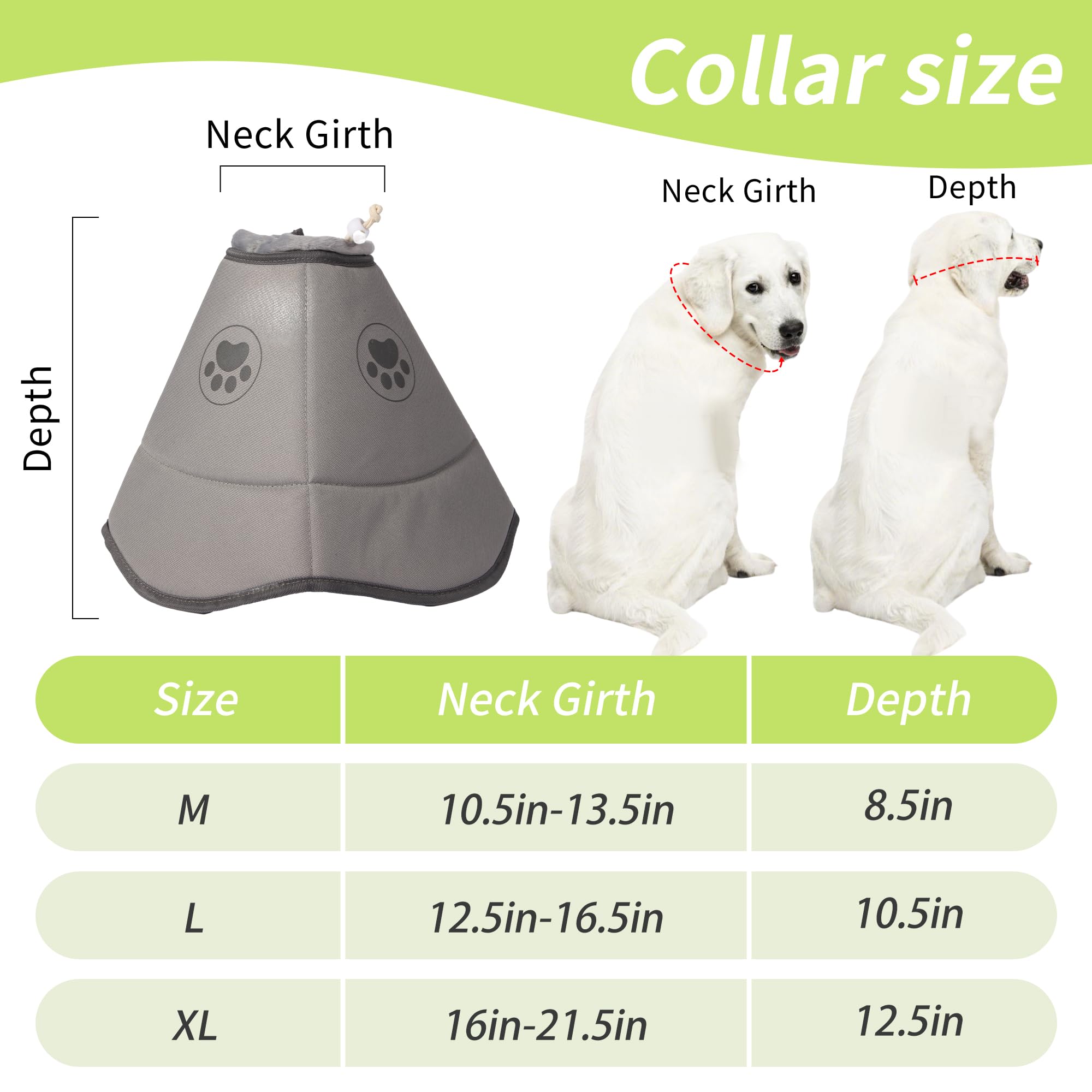 Gmkato soft dog cone with quick-fit adjustments simplifies securing the cone.