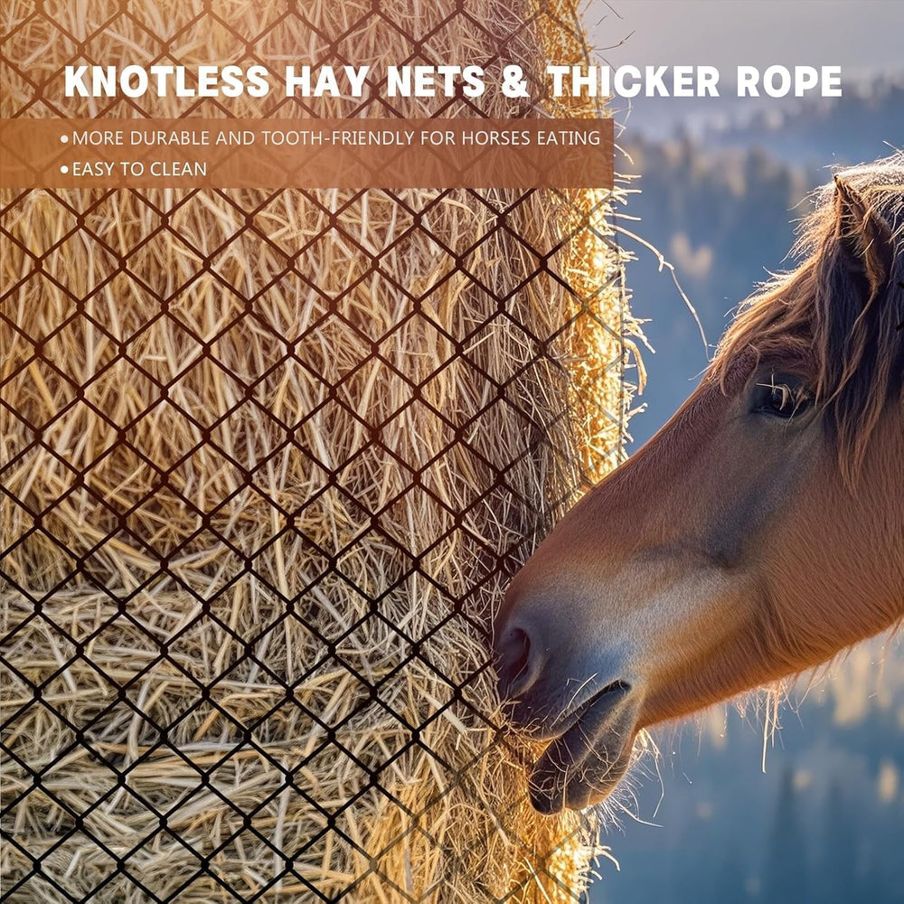 GmTonty hay net 6x6ft closed-top view promotes tidy feeding area.