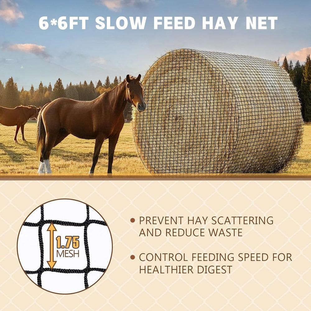 GmTonty bale-fit versatility image demonstrates use with 4x4ft and 5x5ft bales.