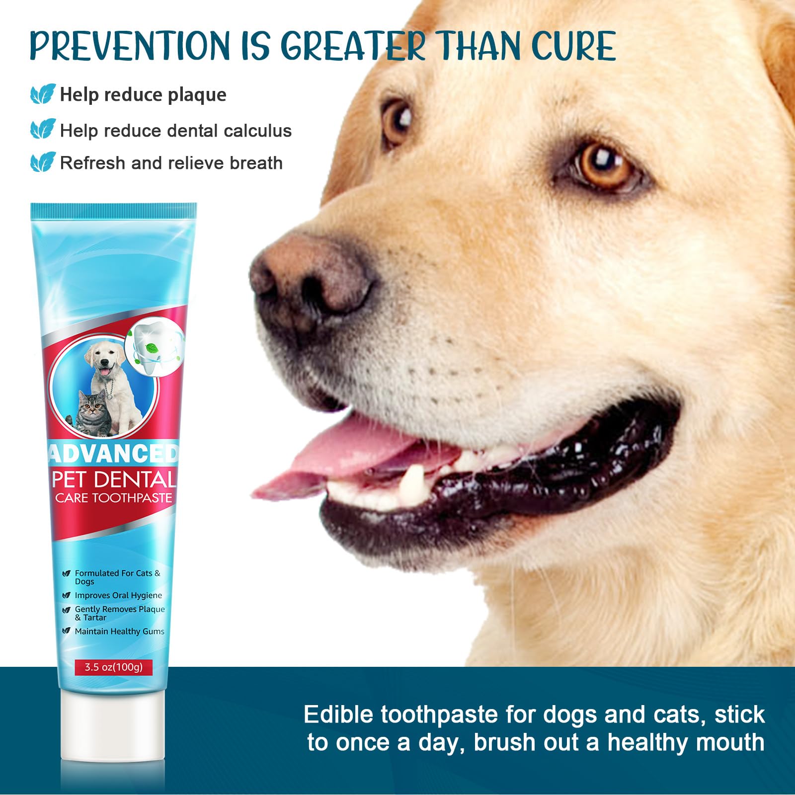 GNAPY dog toothpaste mint packaging emphasizes tartar control benefits.