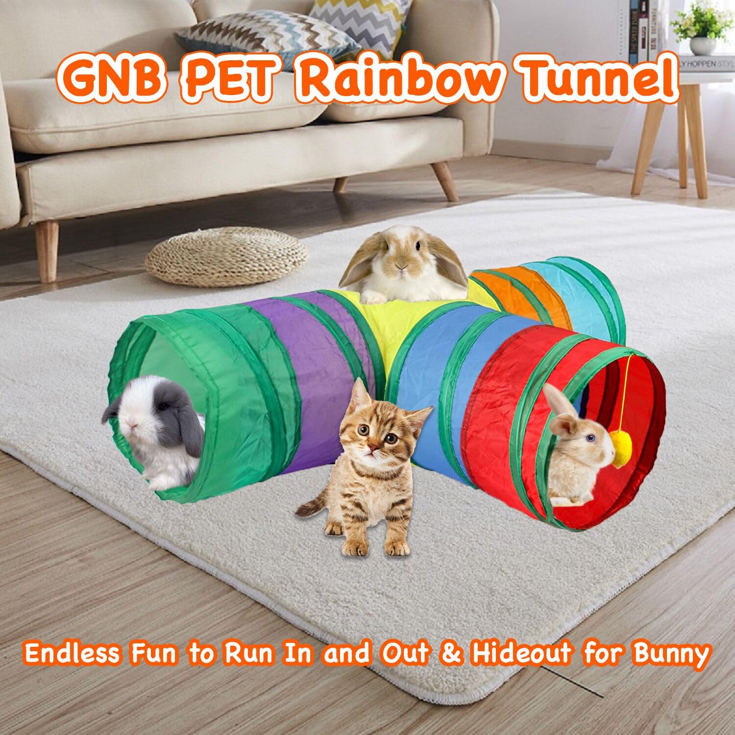 GNB PET collapsible rabbit tunnel assembly for easy storage