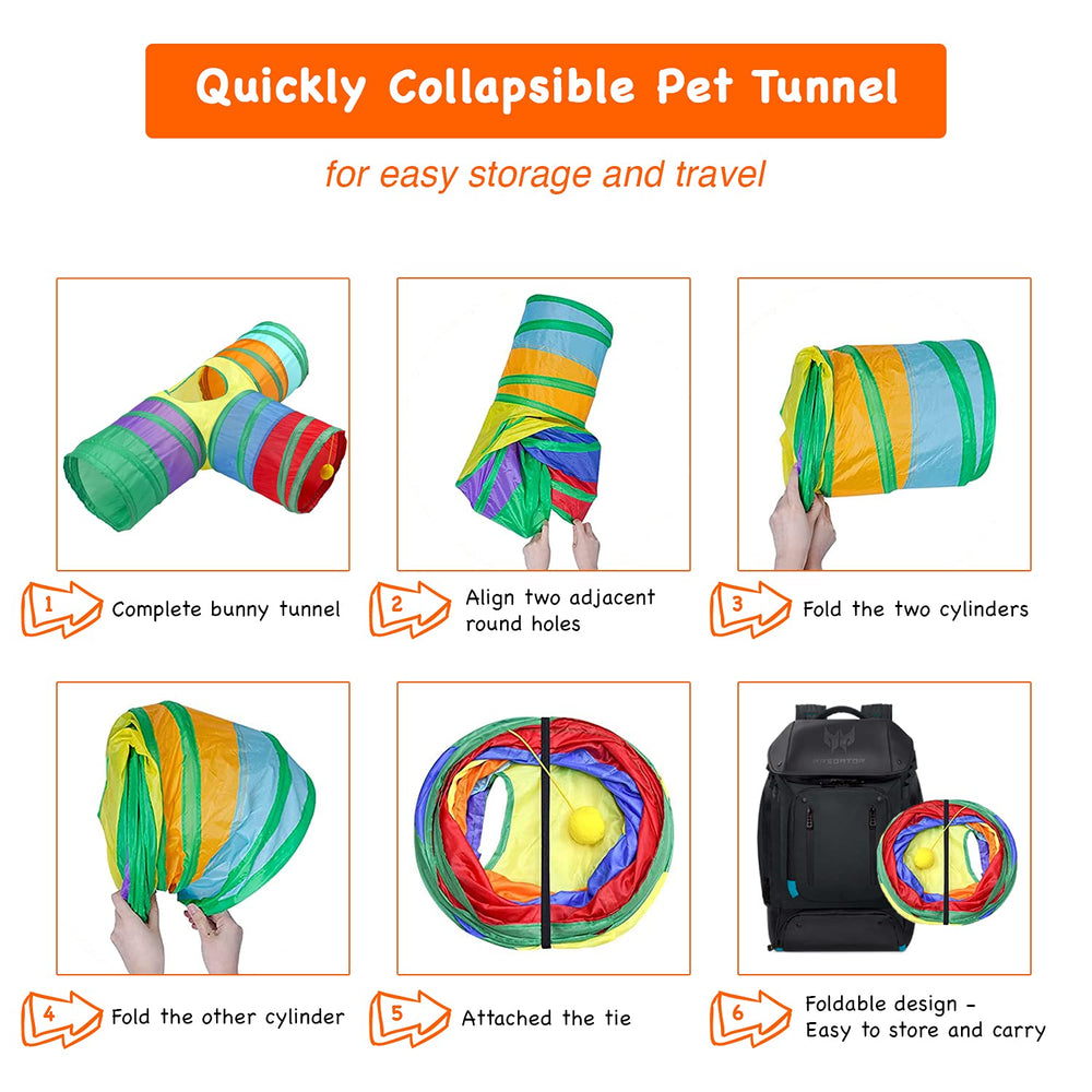 GNB PET rabbit tunnel with hanging ball for engagement