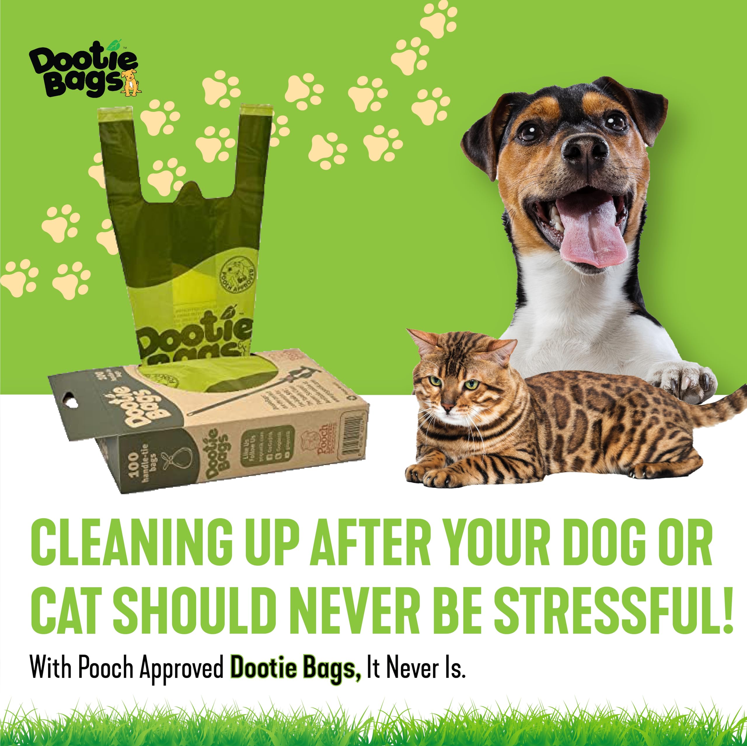 GoGo Stik Dootie Bag cat litter cleanup compatible with larger scoops.