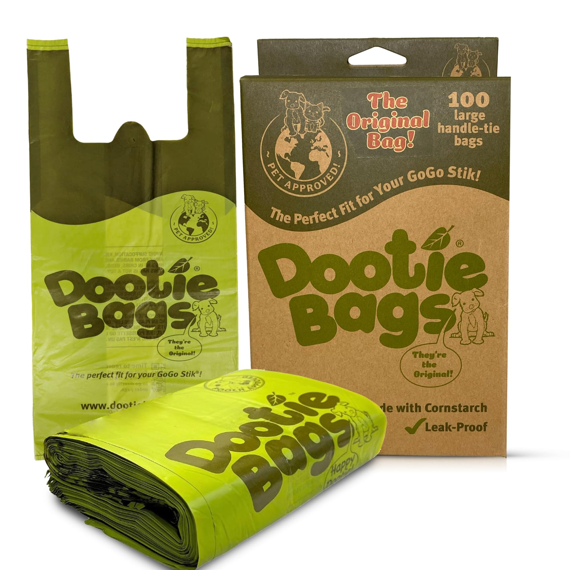 GoGo Stik Dootie Bag dispenser box for quick, mess-free bag access on walks.