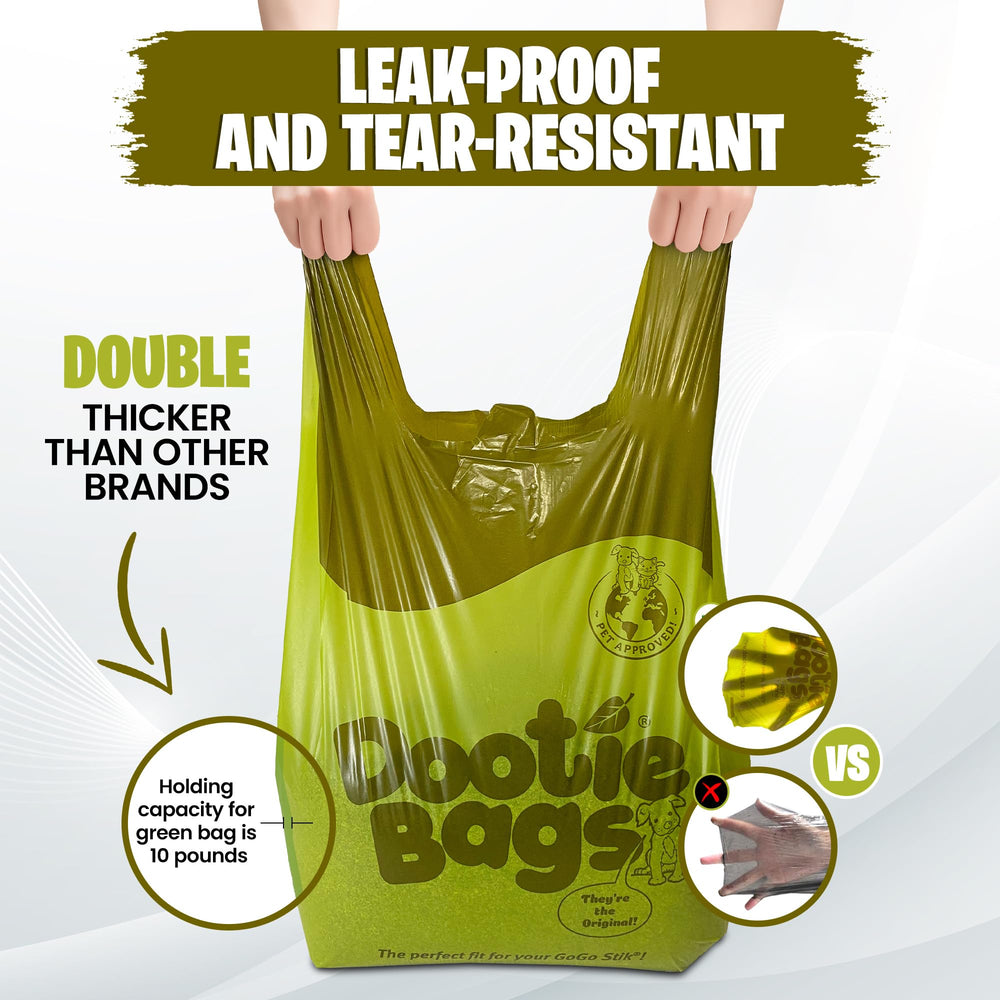 GoGo Stik Dootie Bag leakproof bags provide clean disposal during outdoor cleanups.
