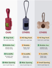 Gobeigo poop bag holder silicone strap fits any leash for secure, wobble-free use