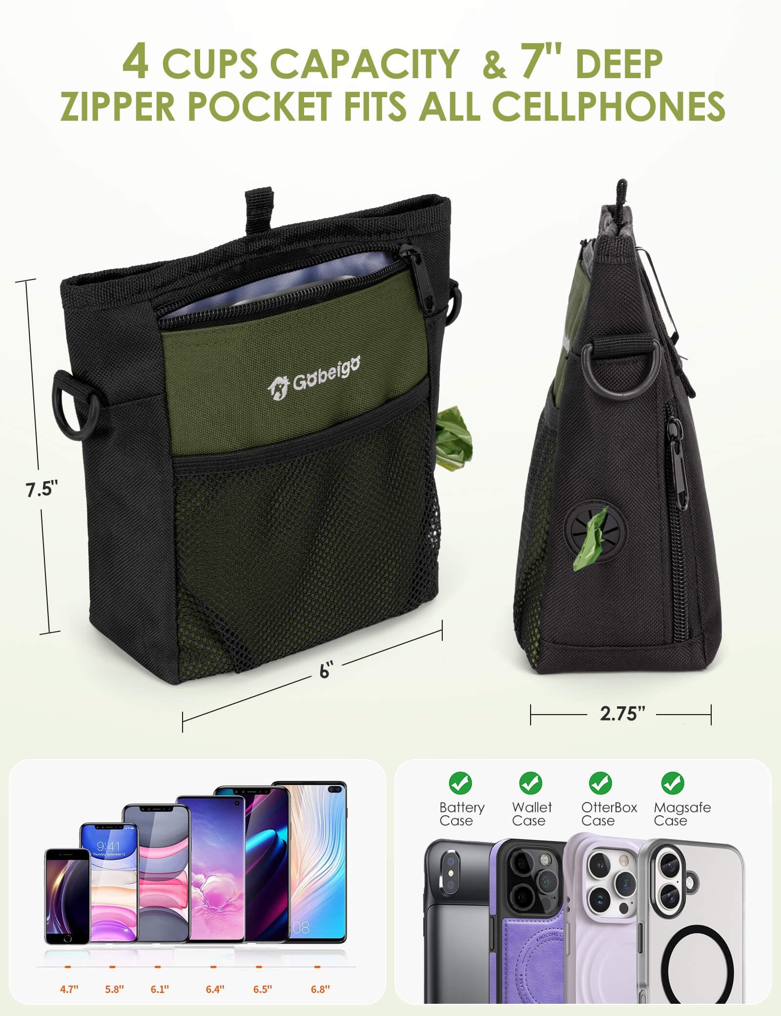 Gobeigo three-way wear versatility for belts, waist bags, or crossbody.