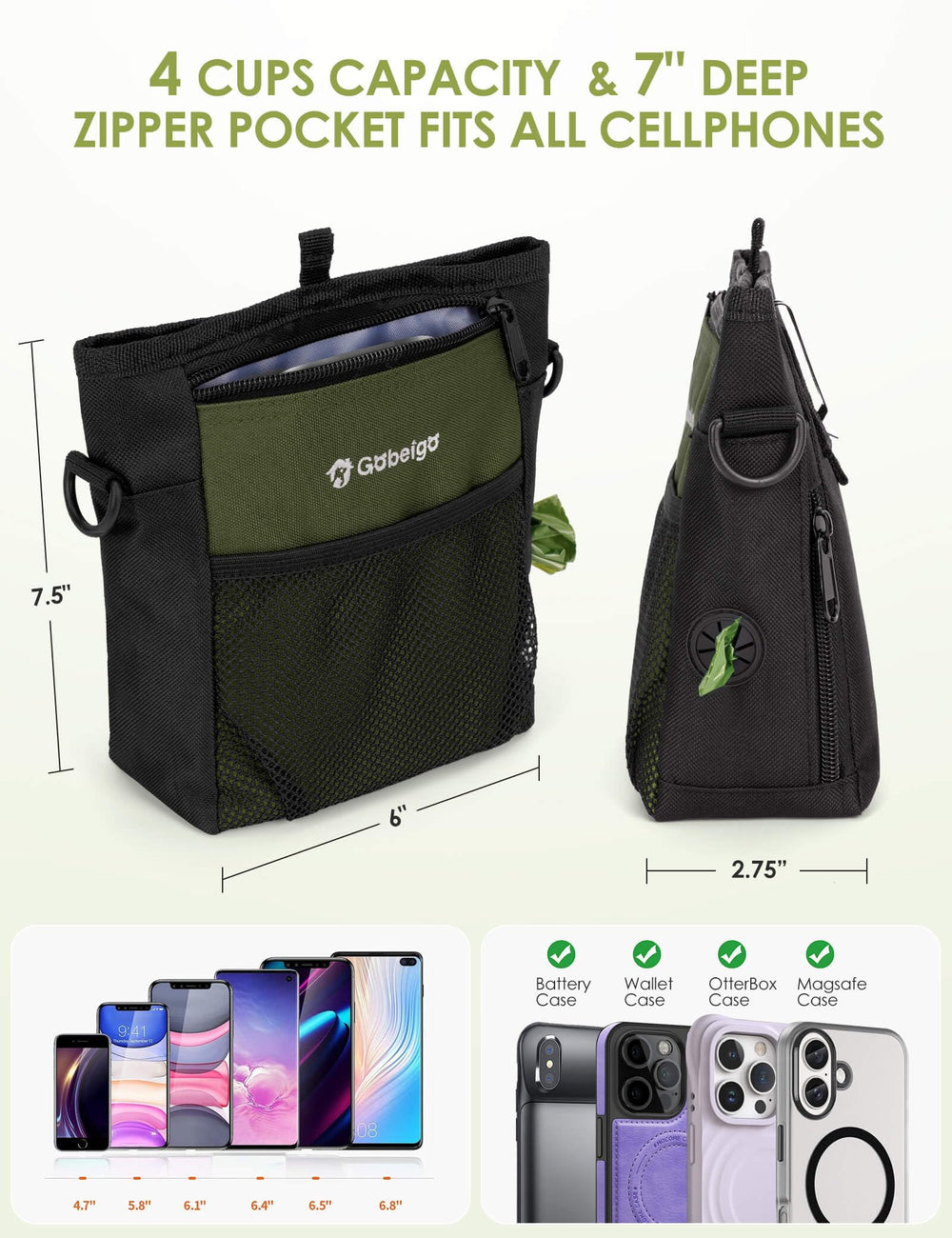 Gobeigo three-way wear versatility for belts, waist bags, or crossbody.
