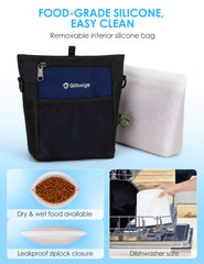Gobeigo dog treat pouch front pocket phone fits securely for quick access.