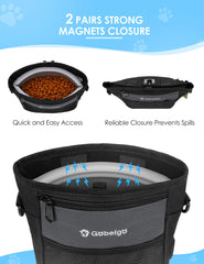 Gobeigo dog treat pouch magnetic closure prevents spills during bends