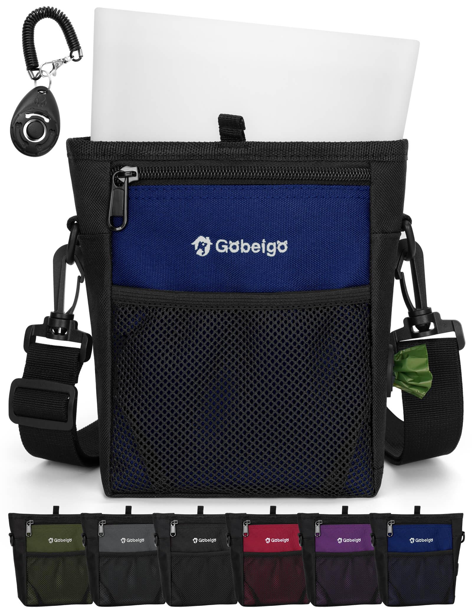 Gobeigo dog treat pouch with silicone bag inside keeps treats clean and fresh.