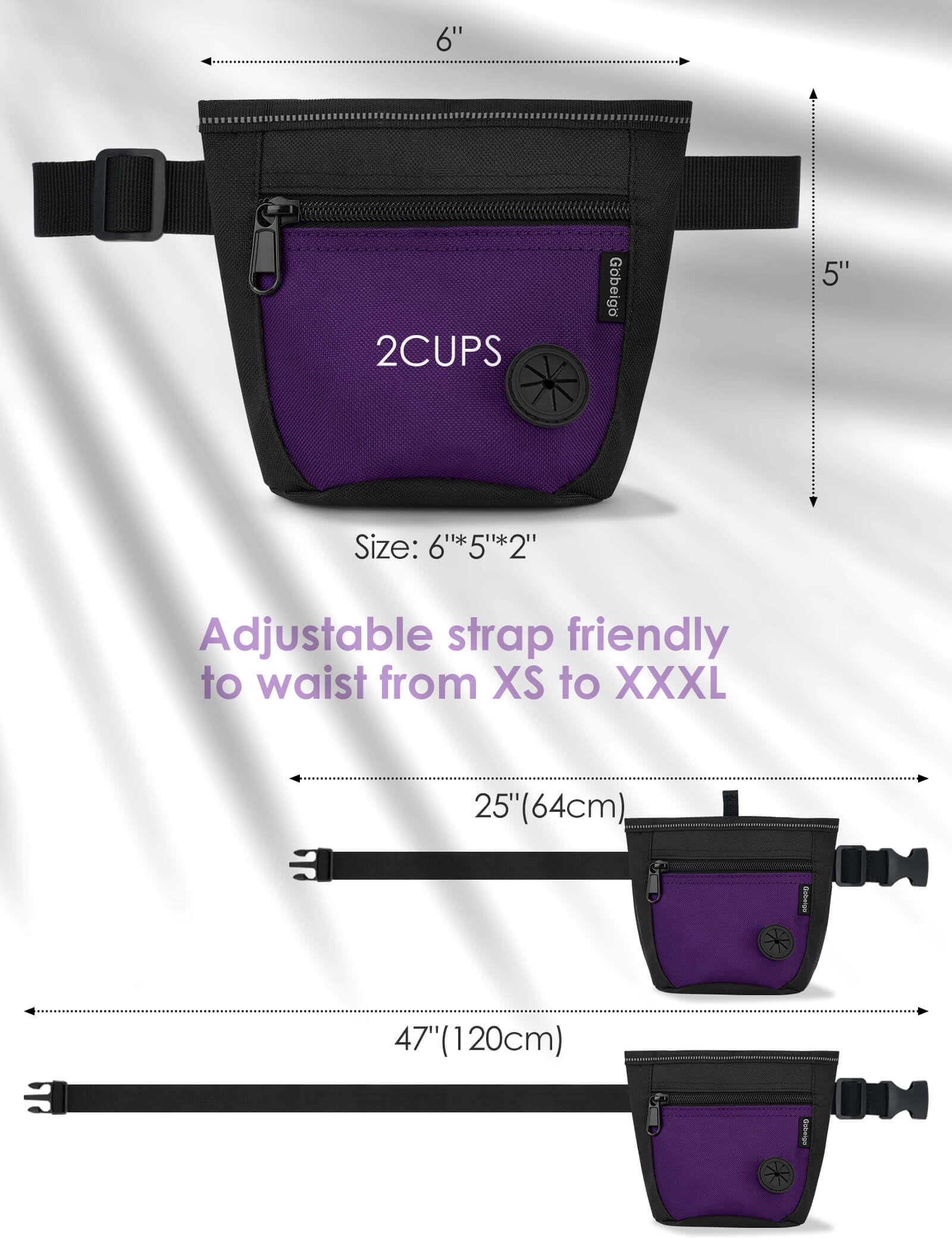Gobeigo pouch with water-resistant lining cleans easily after outdoor use.