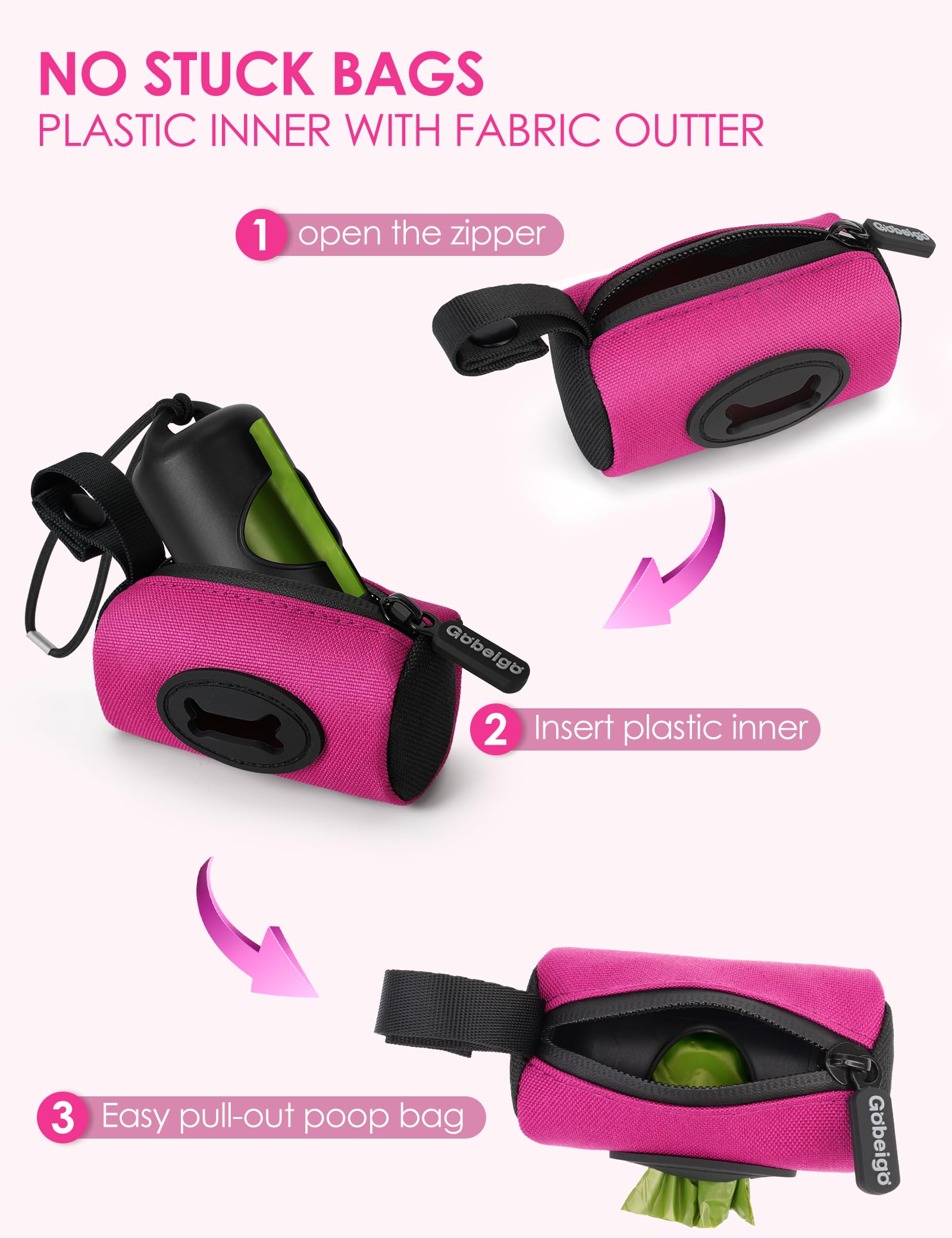 Gobeigo Easy Pull-Out Bag Holder side view emphasizes lightweight materials and easy attachment.