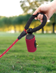 Gobeigo hands-free clip-on pouch attached to leash enables easy access