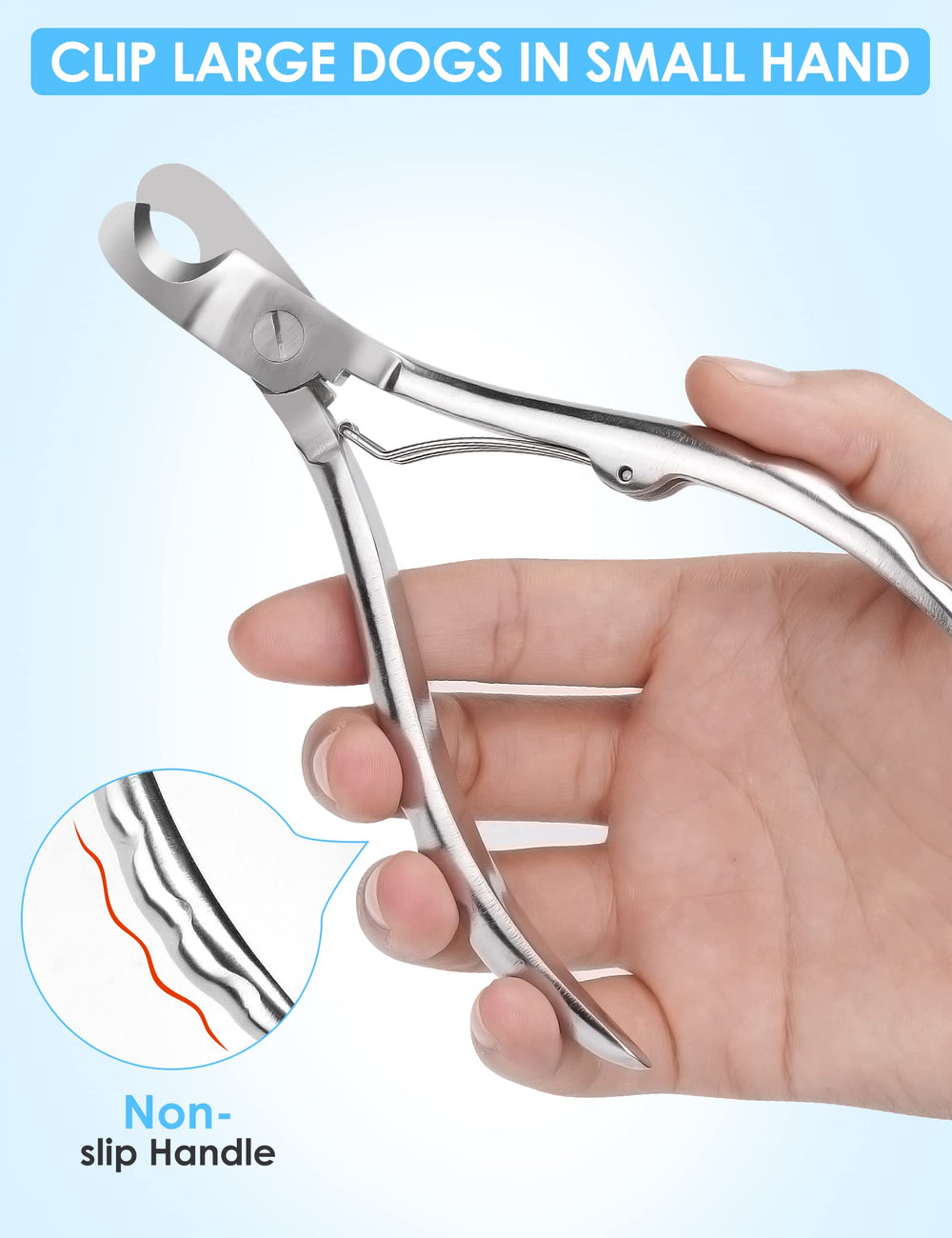 Gobeigo Non-slip handles with angled blade design for safer trimming.