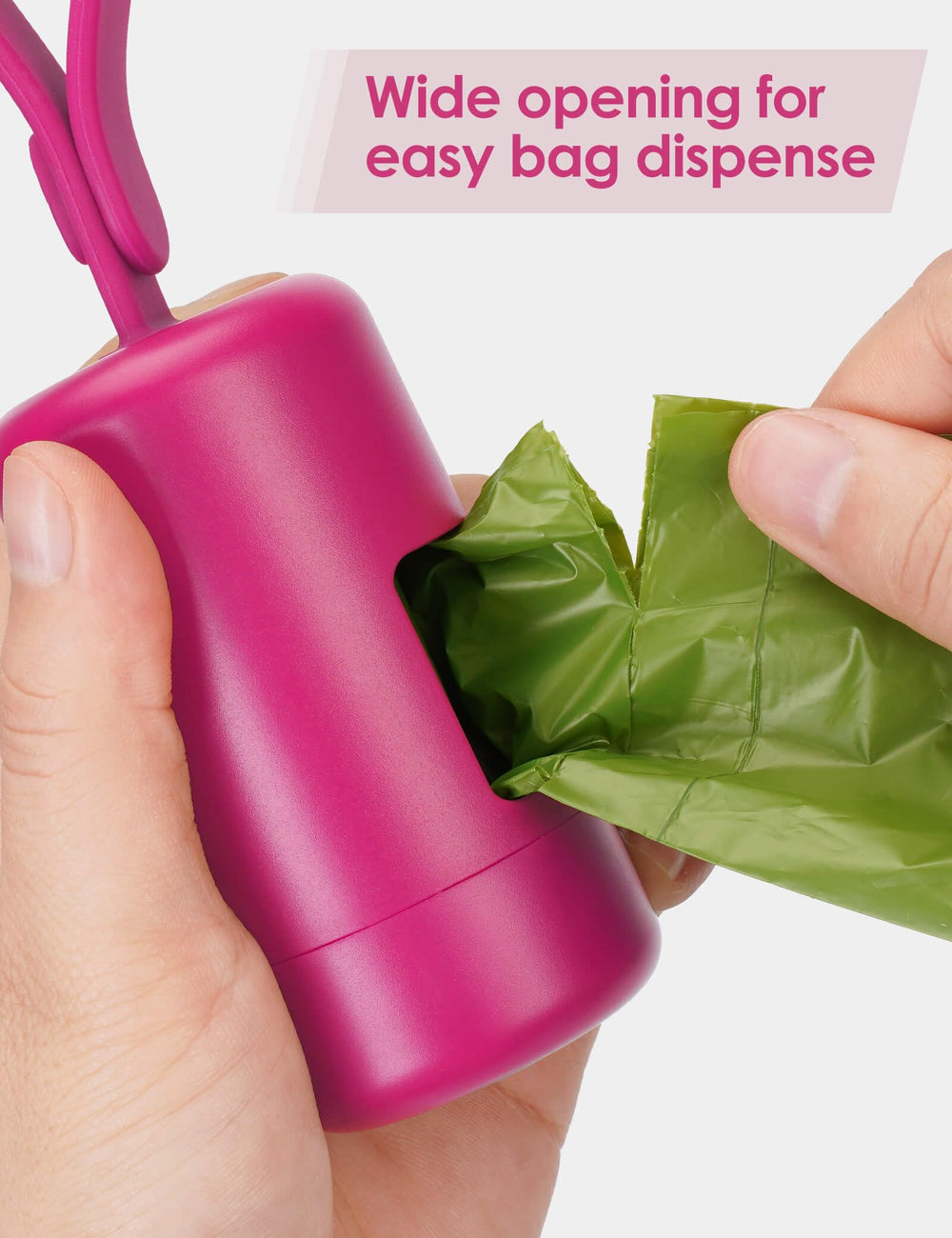 Gobeigo poop bag holder hot-pink color option adds stylish visibility
