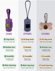 Gobeigo poop bag holder silicone strap fits any leash for secure use.