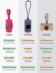 Gobeigo poop bag holder-silicone-strap fits any leash for wobble-free use