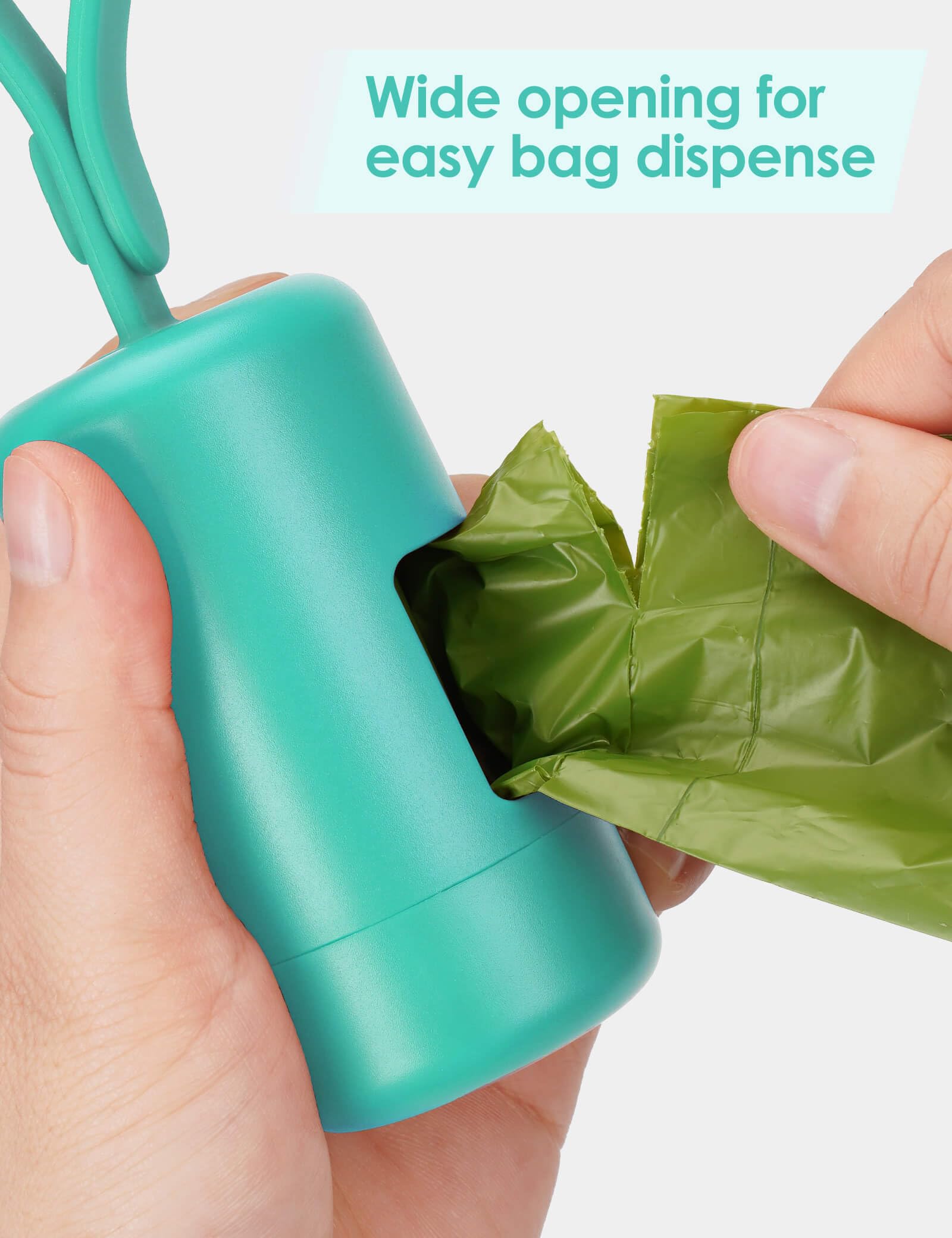 Gobeigo poop bag holder universal-fit design covers standard bag rolls for easy refills.