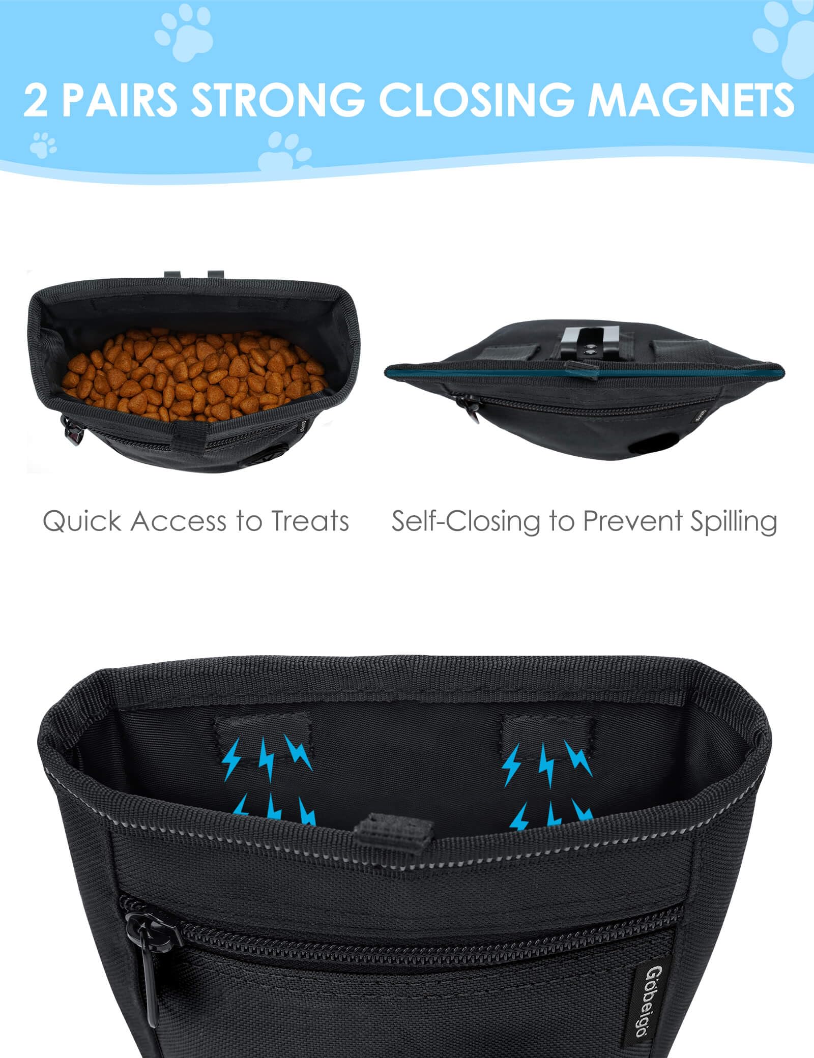 Gobeigo 2-cup capacity keeps daily treats handy on longer strolls.