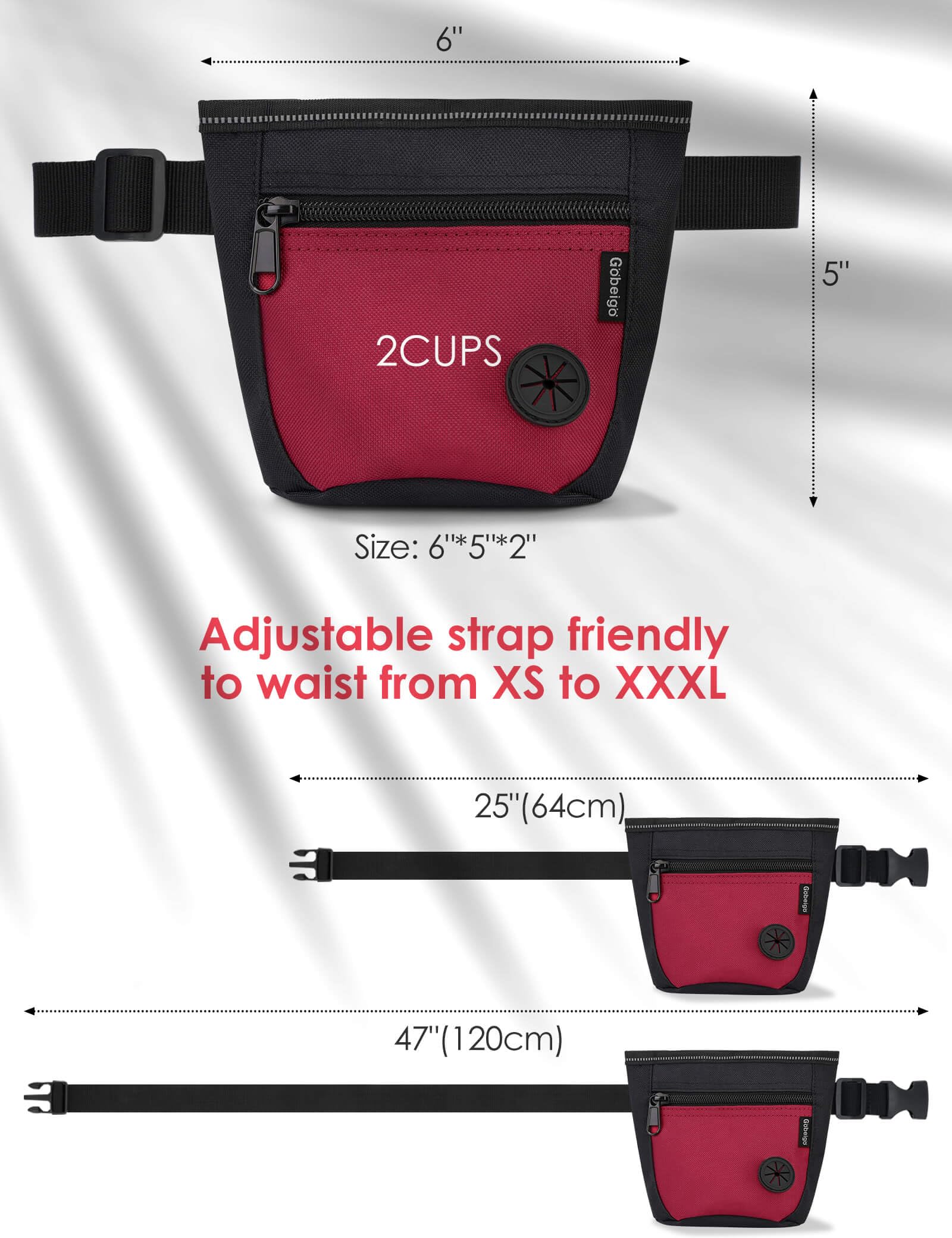 Gobeigo waist belt with metal clip for versatile wearing options