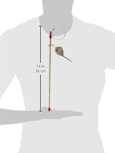 GoCat Cat Catcher Teaser Wand in motion showing flexible wire for active exercise.