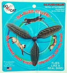 GoCat Da Purr-Peller refill handcrafted in USA with feather-propeller to captivate cats.