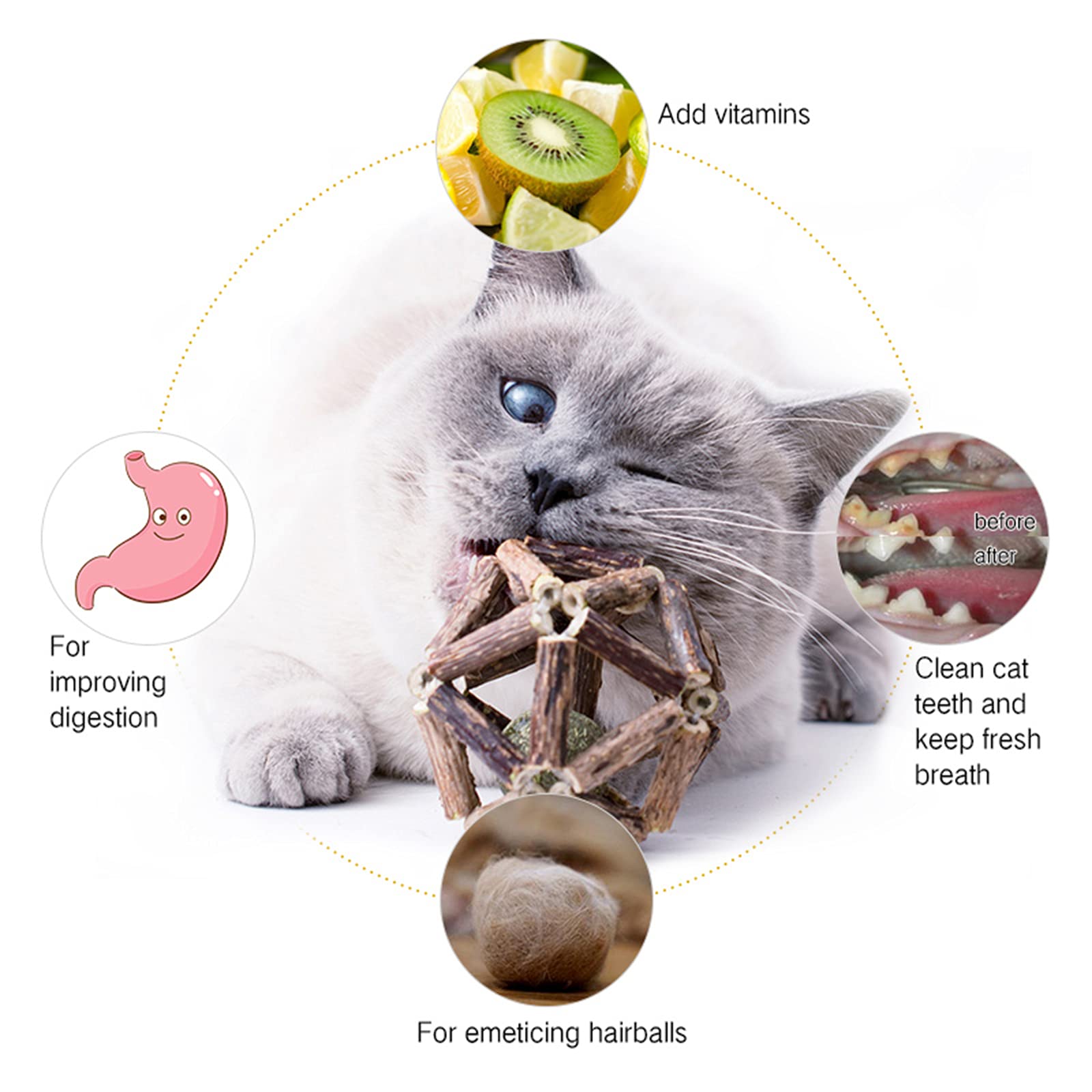 Gochanmon bell ball cat toy with audible stimulus for interactive play