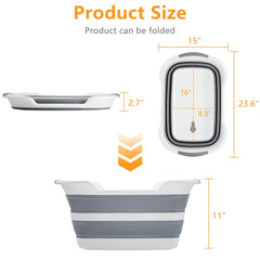Goderewild 27L collapsible bathing tub in use for dogs and cats under 30 lbs.