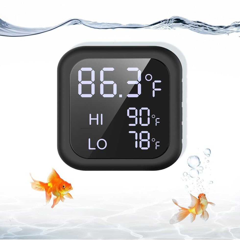 GODMISS Smart Digital Fish Tank Thermometer LED Display shows precise temps at a glance for tanks.