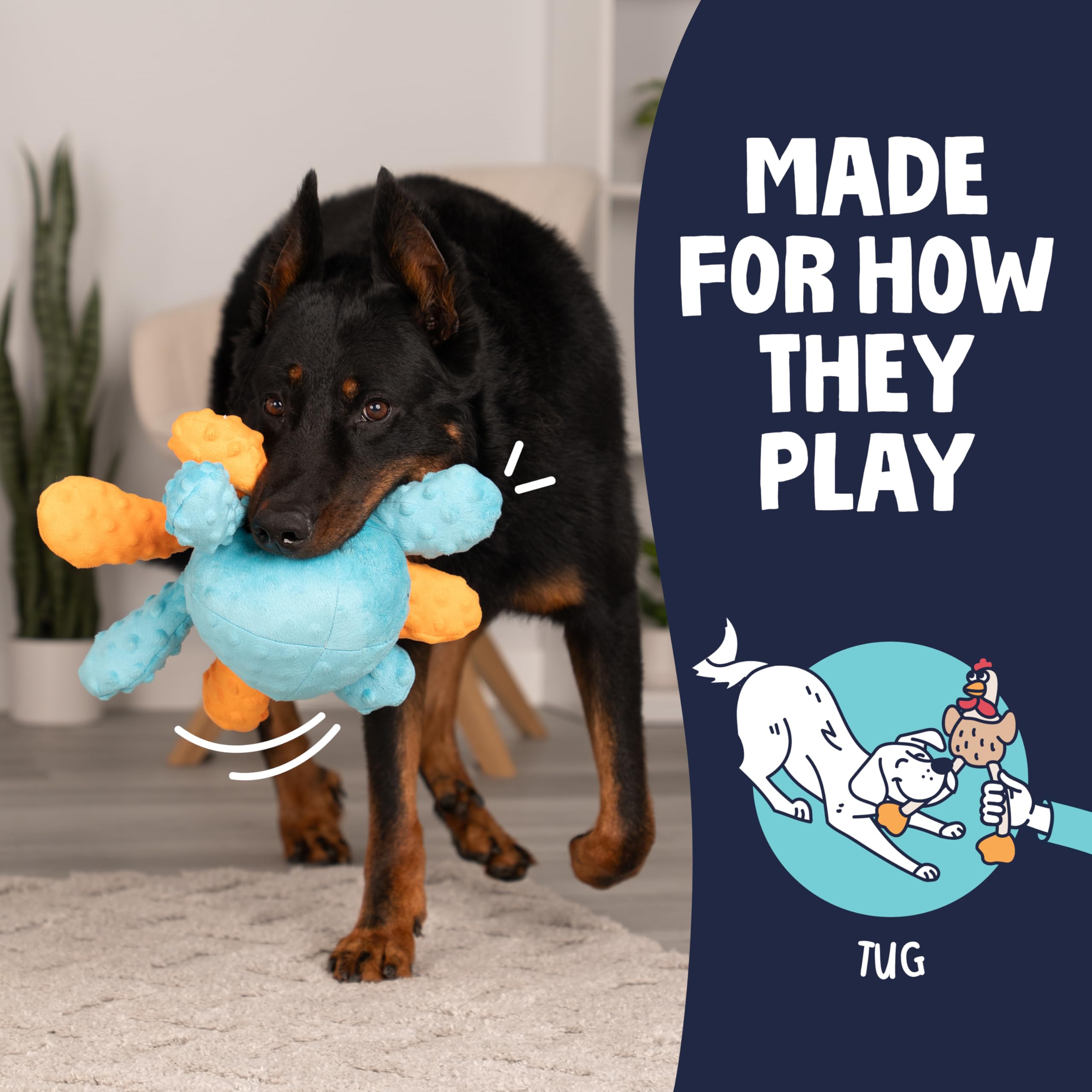 goDog Crazy Tugs Octopus easy-clean design supports quick cleanup after adventures