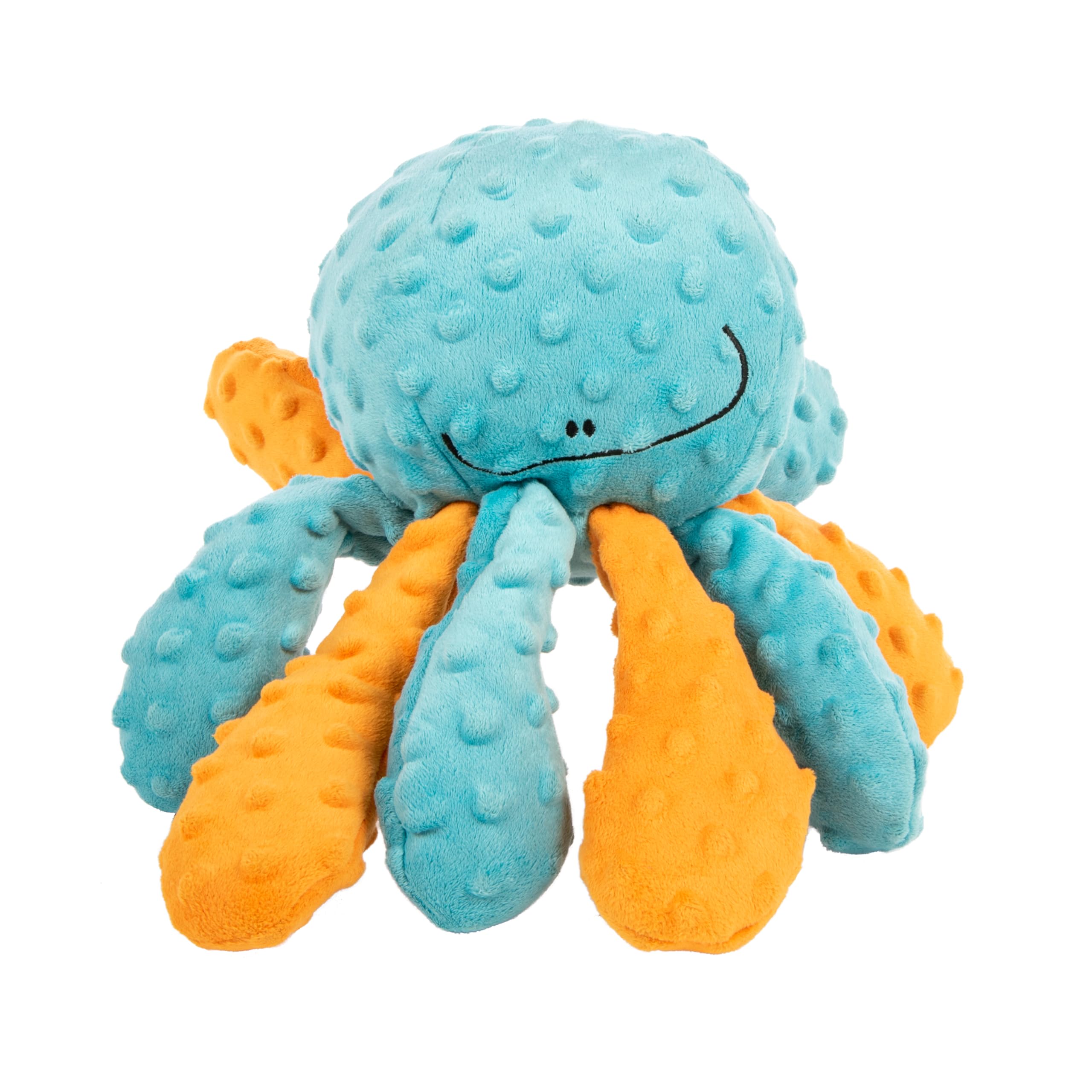 goDog Crazy Tugs Octopus front view showing durable squeaky tug toy for active play