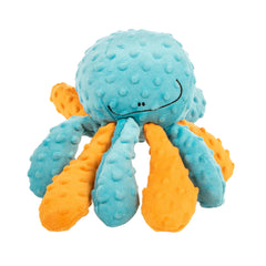 goDog Crazy Tugs Octopus front view showing durable squeaky tug toy for active play