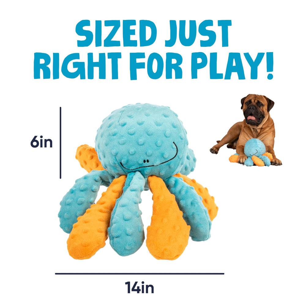 goDog Crazy Tugs Octopus close-up of Chew Guard quilted mesh durability