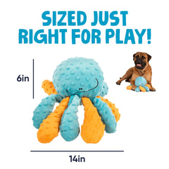 goDog Crazy Tugs Octopus close-up of Chew Guard quilted mesh durability
