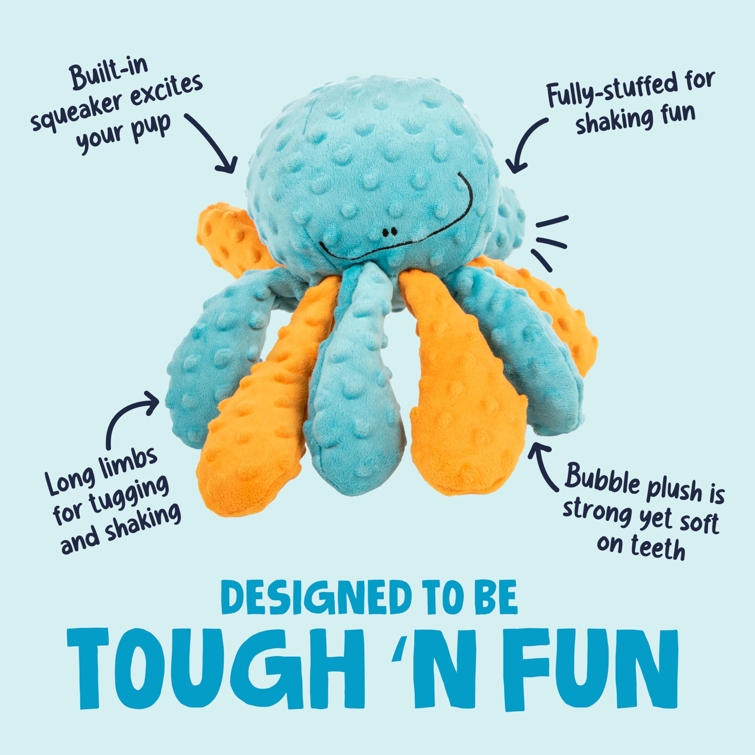 goDog Crazy Tugs Octopus side view emphasizing pull-through arms for interactive tug sessions