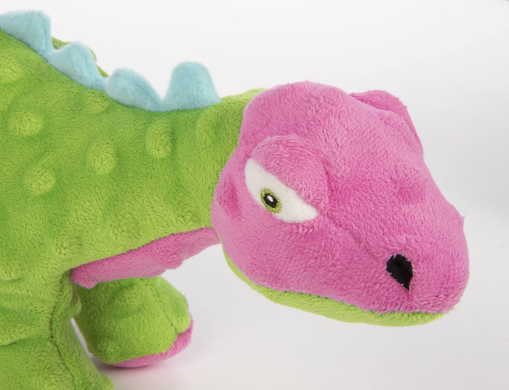 GoDog Dinos reinforced seams in green highlight durability for rough play
