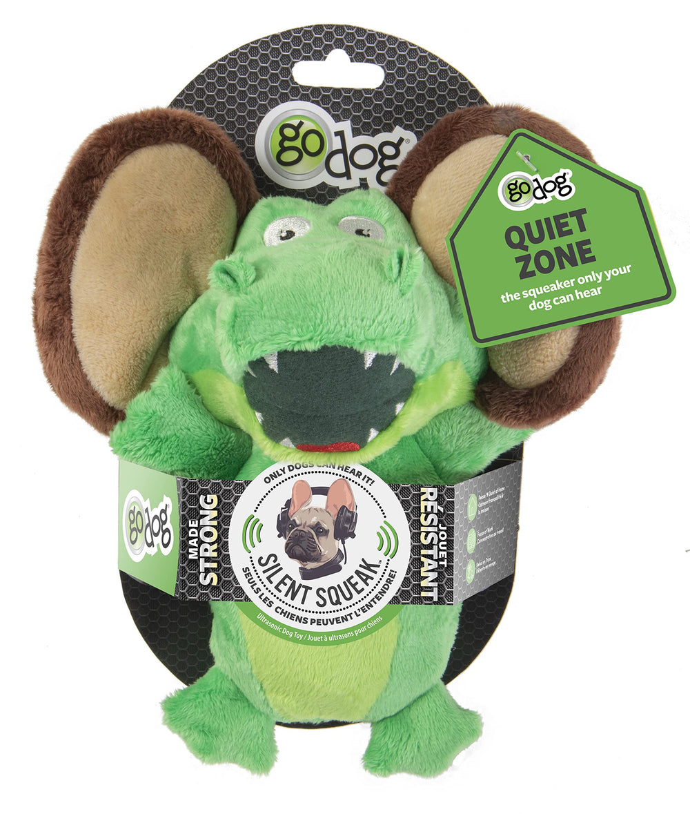 GoDog Flips Gator-Monkey green large chew-guard lining for longer-lasting sessions