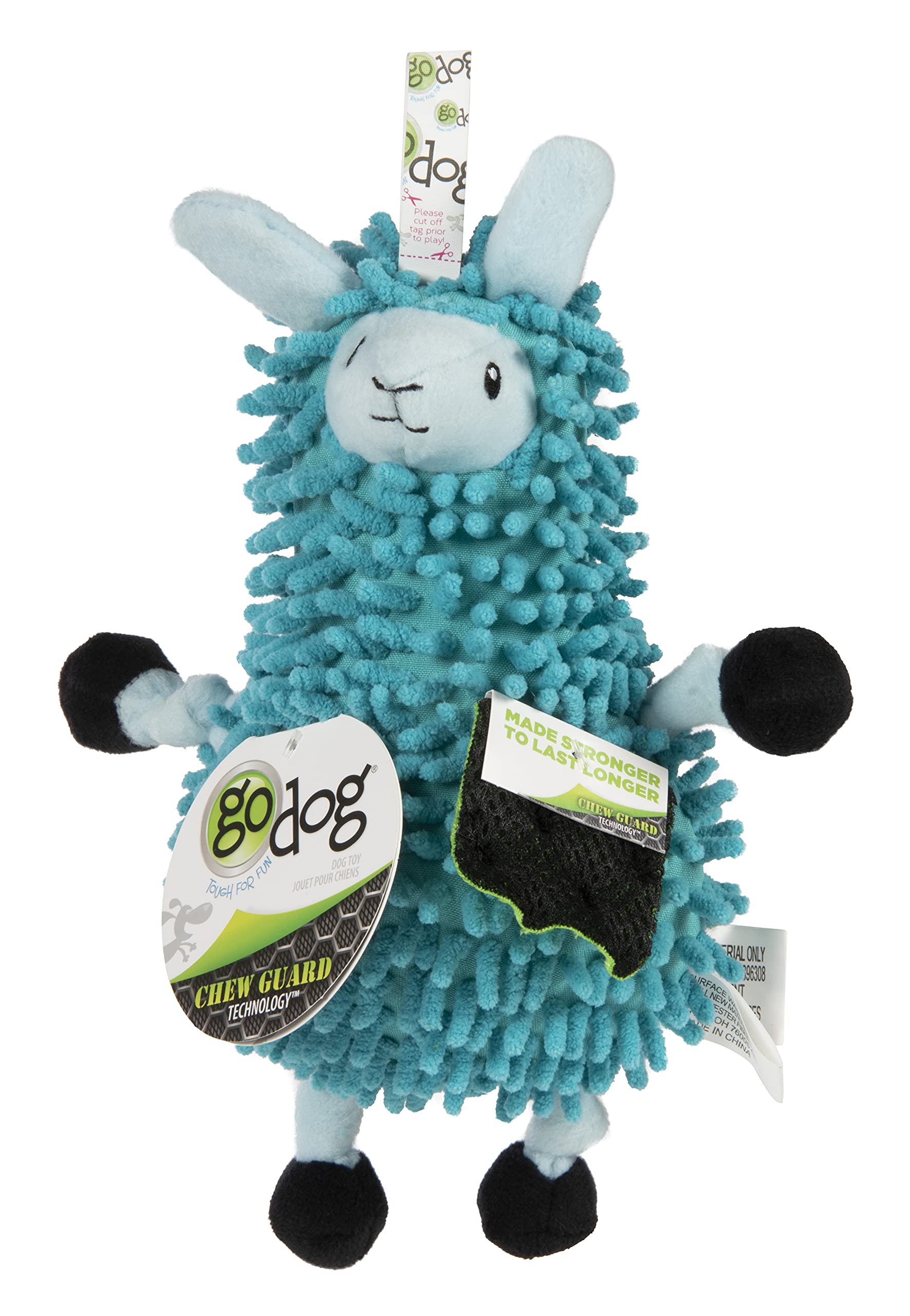 GoDog Llamas Noodle Blue Small detailed fuzzy texture close-up