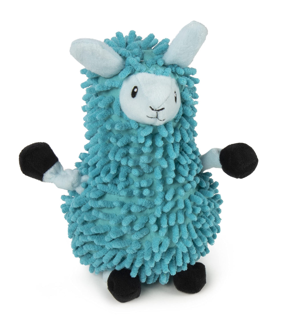 GoDog Llamas Noodle Blue Small close-up showing fuzzy textured plush