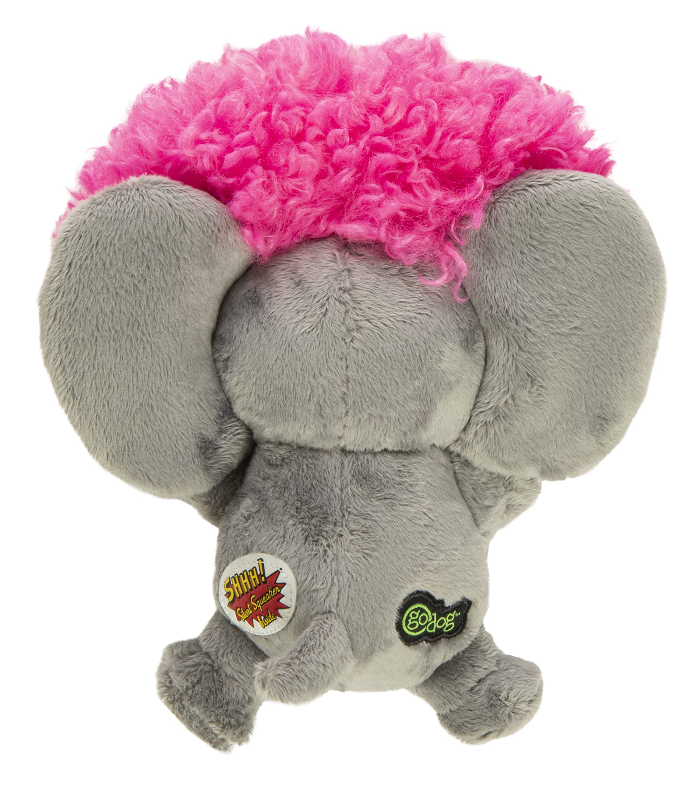 GoDog small gray elephant dog toy designed for small dogs and gentle training.