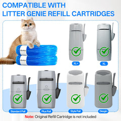 Godyoy 12-pack refill bags shown for extended use with Litter Genie systems.