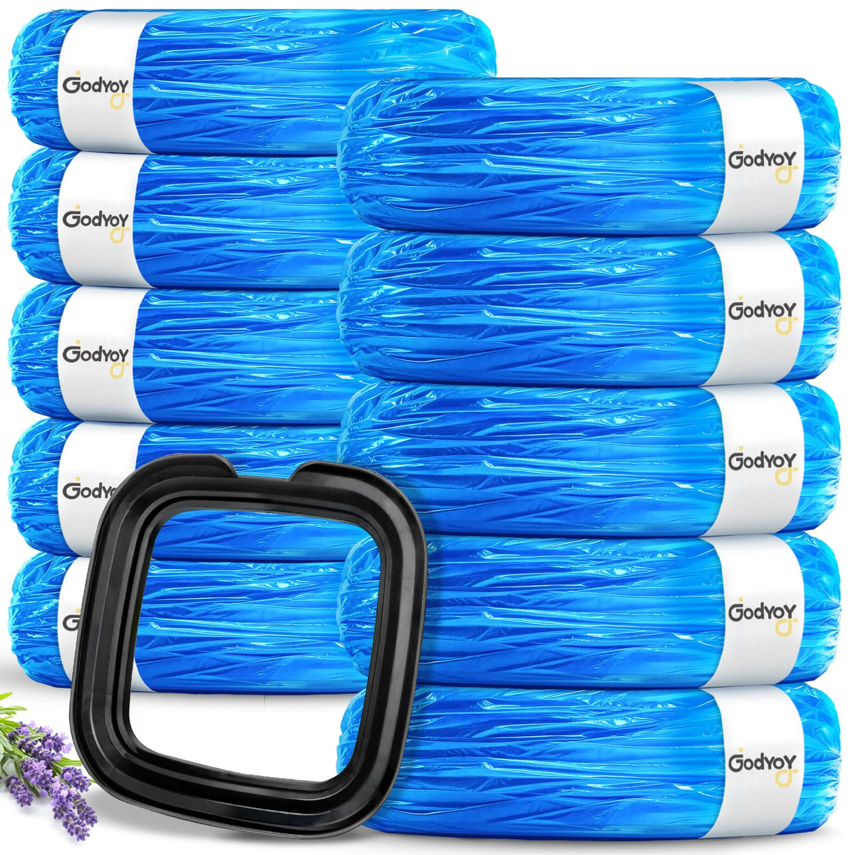 Godyoy universal-fit refill bags showing compatibility across pails for easy switches