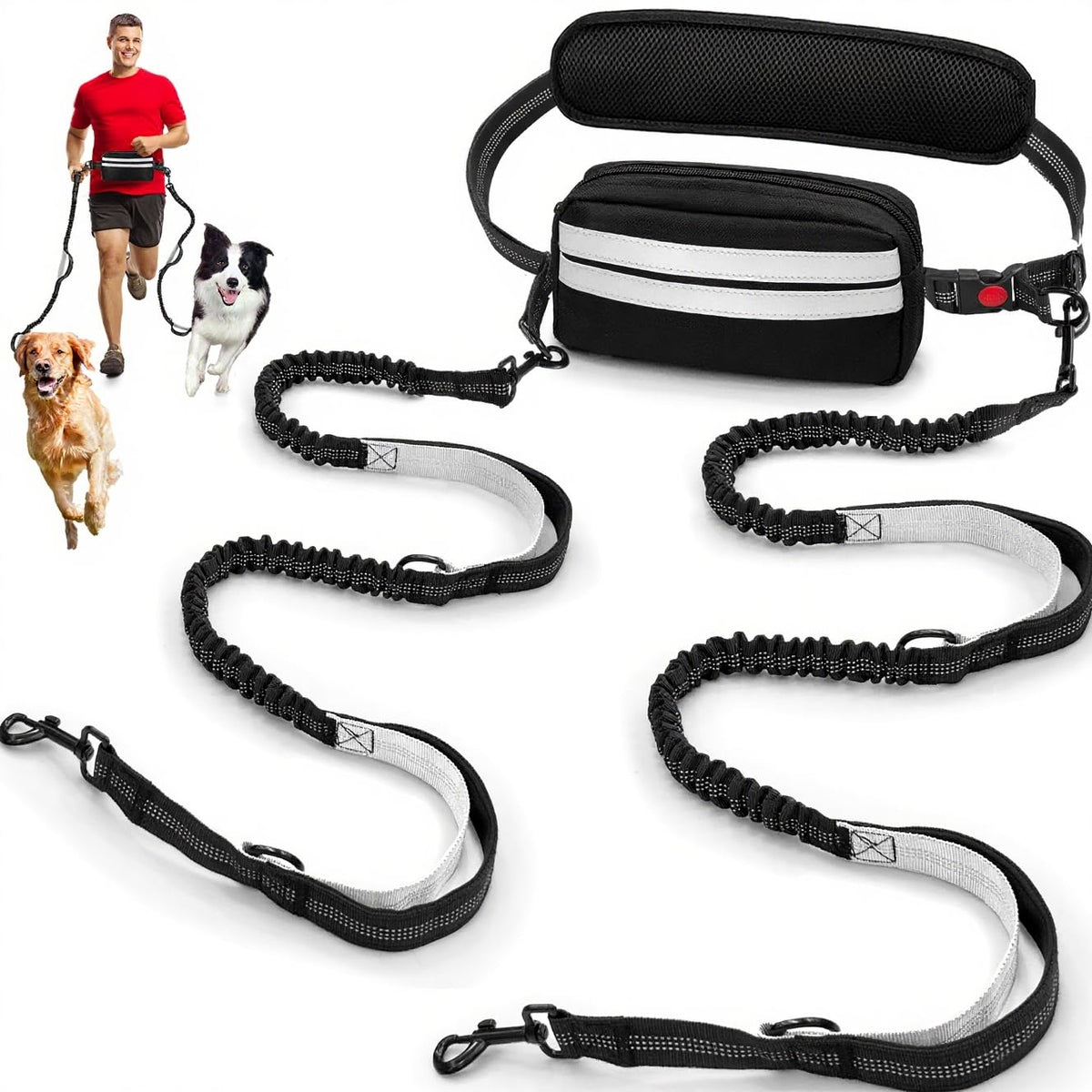 Godyoy extra-thick lumbar cushion supports your back during two-dog walks